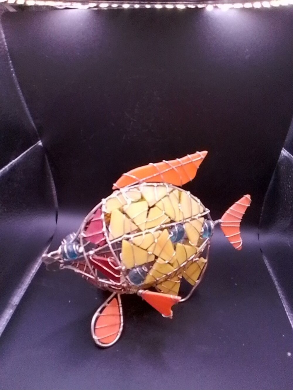 Tropical Fish metal/glass colorful Tealight Holder